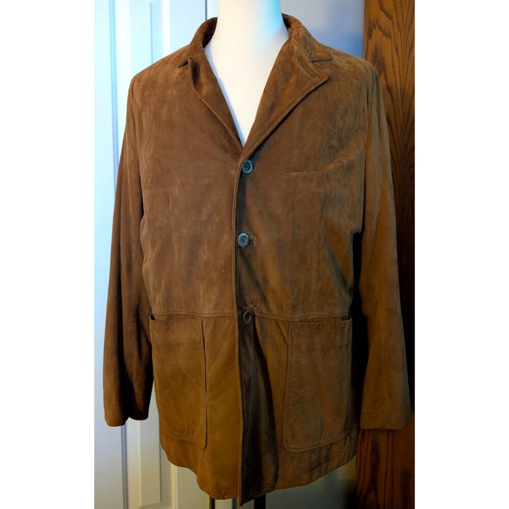 Vtg Daniel Cremieux Suede Leather Jacket Men's XL Plaid Wool Lined Coat Brown